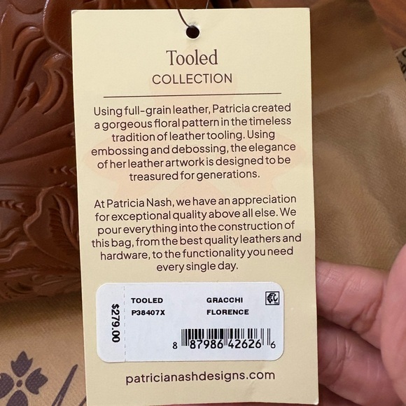 Patricia Nash Gracchi Florence Embossed Leather Satchel and Wallet - Picture 4 of 6